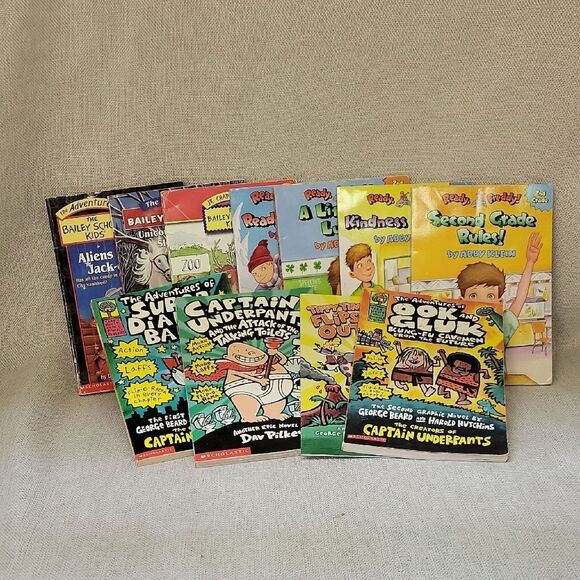 11 Scholastic Books, Captain Underpants, Ready Freddy, Tge Bailey School Kids - Picture 1 of 15